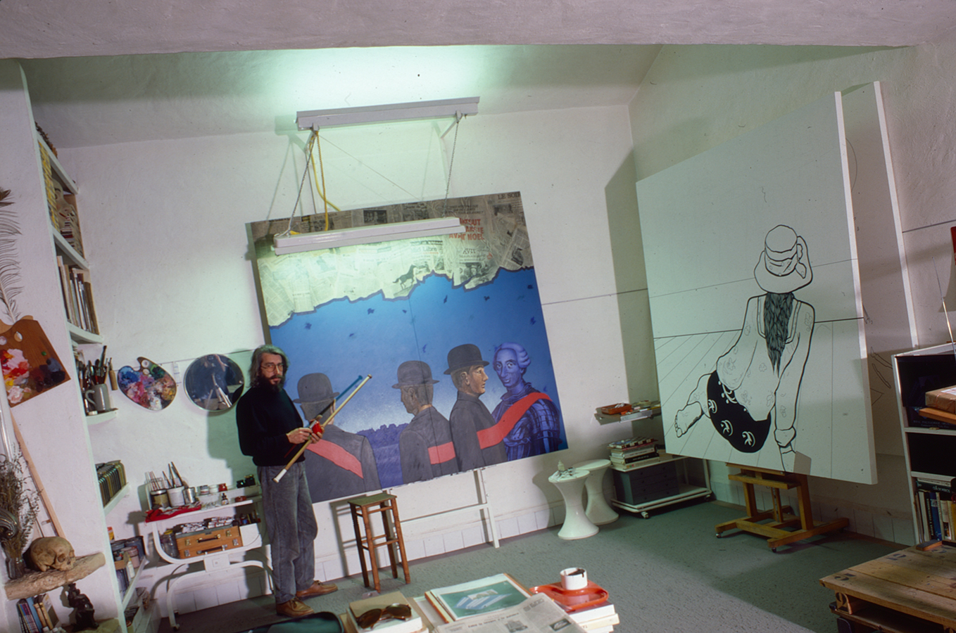 Antoni Miró en l’estudi Mas Sopalmo 1988