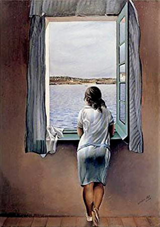 Mujer mirando por la ventana, Salvador Dalí