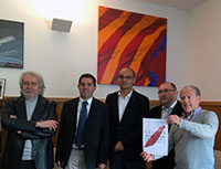 Antoni Miró amb membres de la Càtedra Antoni Miró d’Art Contemporani