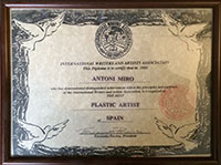 Antoni Miró rebent premi 'The best plastic artist of Spain