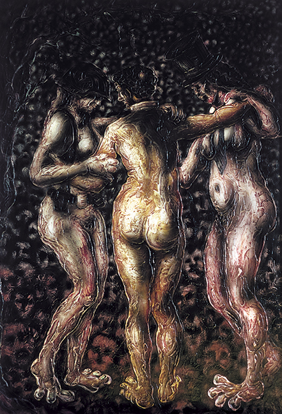 LES TRES GRÀCIES 1968 (Sintètic/taula, 145x100) Antoni Miró