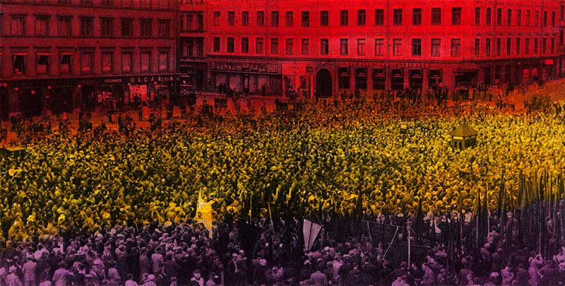 MANIFESTACIÓ 2012 (Gràfica digital sobre llenç, Díptic-81x162) Antoni Miró