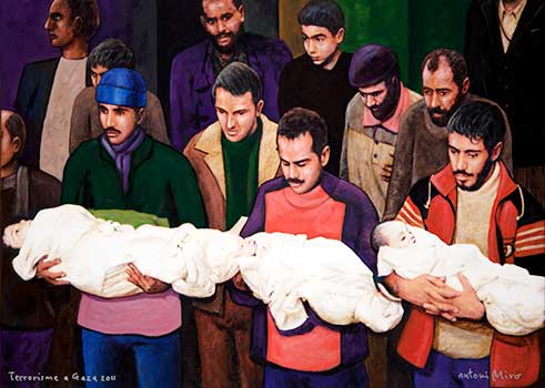 TERRORISME A GAZA 2012 (Acrílic s/ llenç, 33x46) Antoni Miró