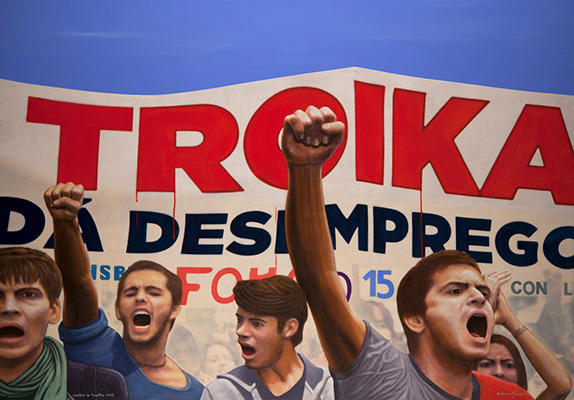 CONTRA LA TROIKA 2013 / Lisboa (Acrílic s/ llenç, 114x162) Antoni Miró