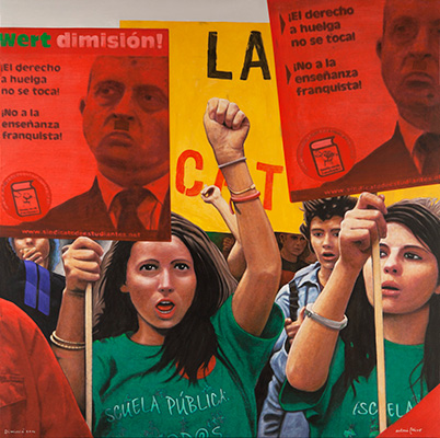 DIMISSIÓ 2014 / Madrid (Acrílic s/ llenç, 116x116) Antoni Miró