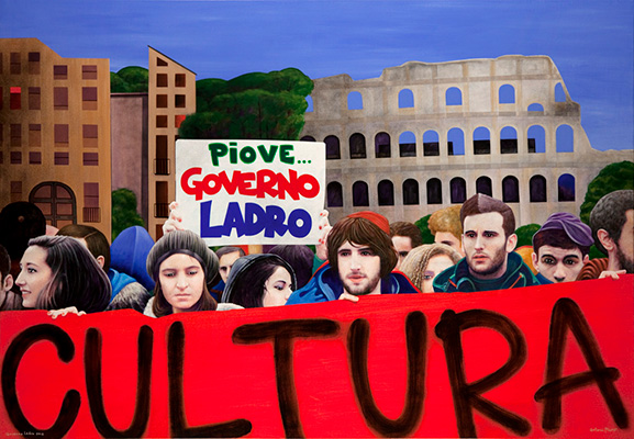 GOVERNO LADRO 2012 / Roma (Acrílic s/ llenç, 114x162) Antoni Miró