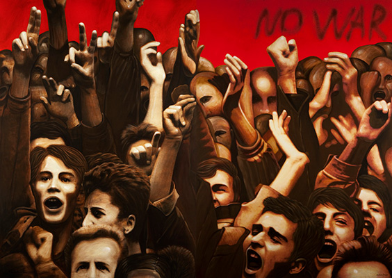 MANIFESTACIÓ 2010 / Balcans (Acrílic s/ llenç, 162x228-díptic) Antoni Miró