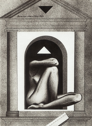 FINESTRA AMB SOLETAT 1980 (Dibuix , 53,5x39,5) Antoni Miró