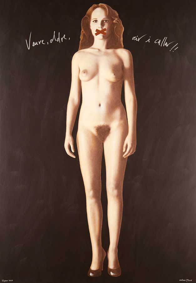 LLIGAM 'VEURE, OLDRE, OIR I CALLAR' 2020 (Acrílic s/ llenç, 162x114) Antoni Miró