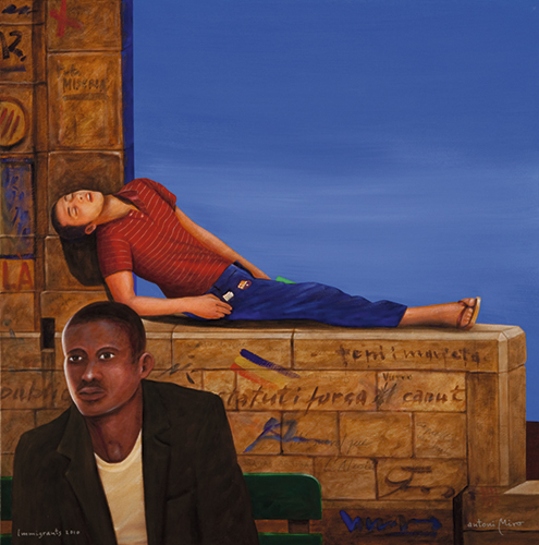 IMMIGRANTS 2010 / Barcelona (Acrílic s/ llenç, 65x65) Antoni Miró