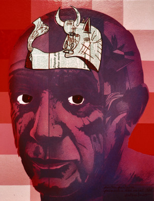 PICASSO I KLEE ROSAT 1986 (Acrílic s/ taula, 80x60) Antoni Miró