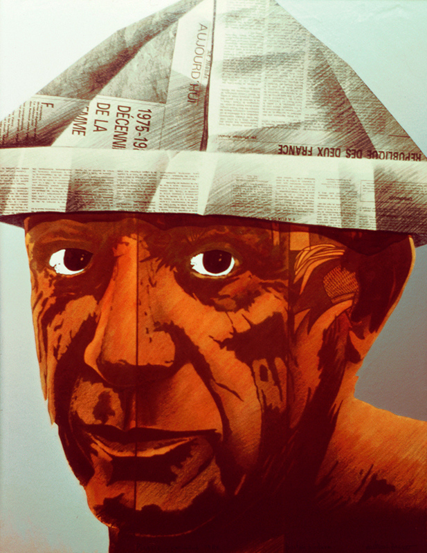 PICASSO I PERIÒDIC 1986 (Acrílic s/ taula, 66x52) Antoni Miró