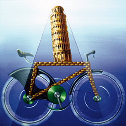 BICI-PISA 1997 / Itàlia (Acrílic s/ taula, 45x45) Antoni Miró