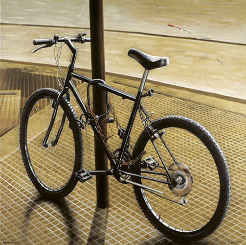 BICI-PRESA 2002 / Madrid (Acrílic s/ llenç, 116x116) Antoni Miró