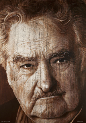 A PEPE MUJICA 2015 / Montevideo, Uruguai (Acrílic-mixta s/llenç, 162x114)Antoni Miró