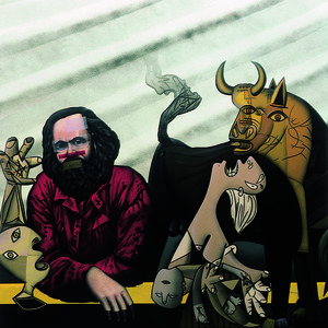 PERSONATGE ESGUARDANT GERNIKA 1985 (Acrílic s/ llenç, 200x200) Antoni Miró